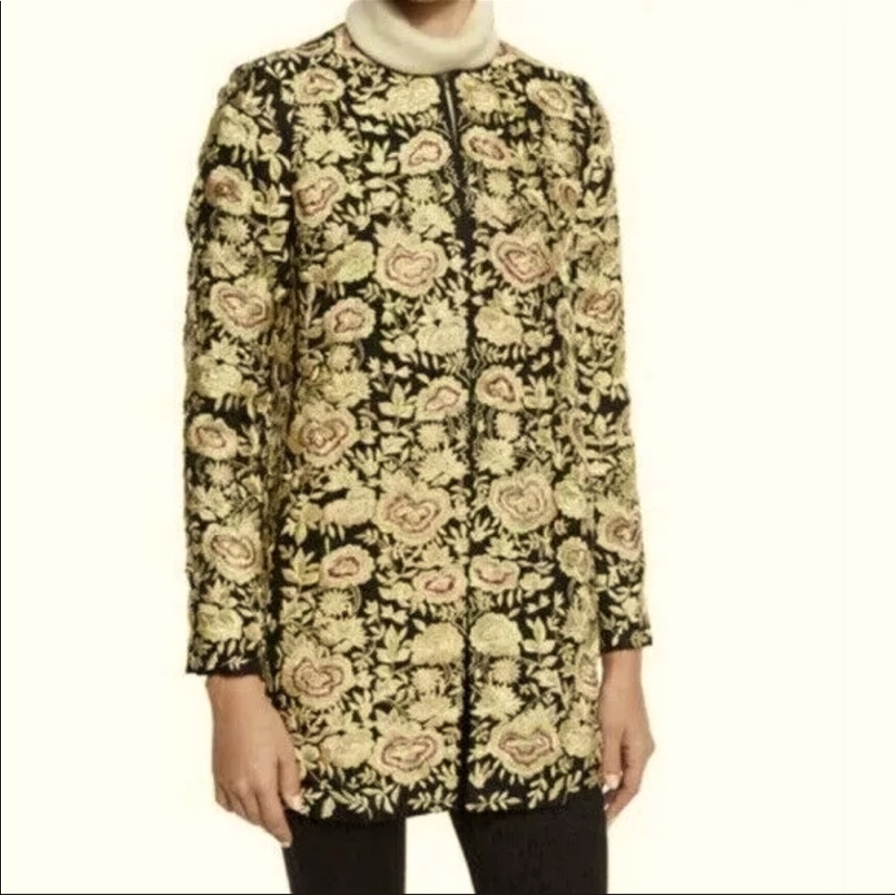 Alice + Olivia embroidered, black/gold coat